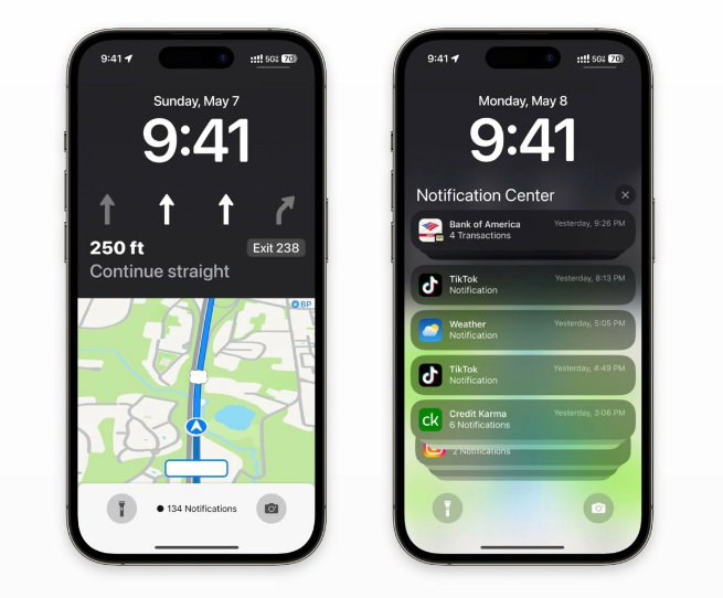 相城苹果维修服务分享iOS17锁屏地图导航半屏显示长什么样 